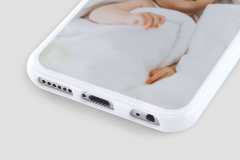 Phone with personalized case and a picture on it