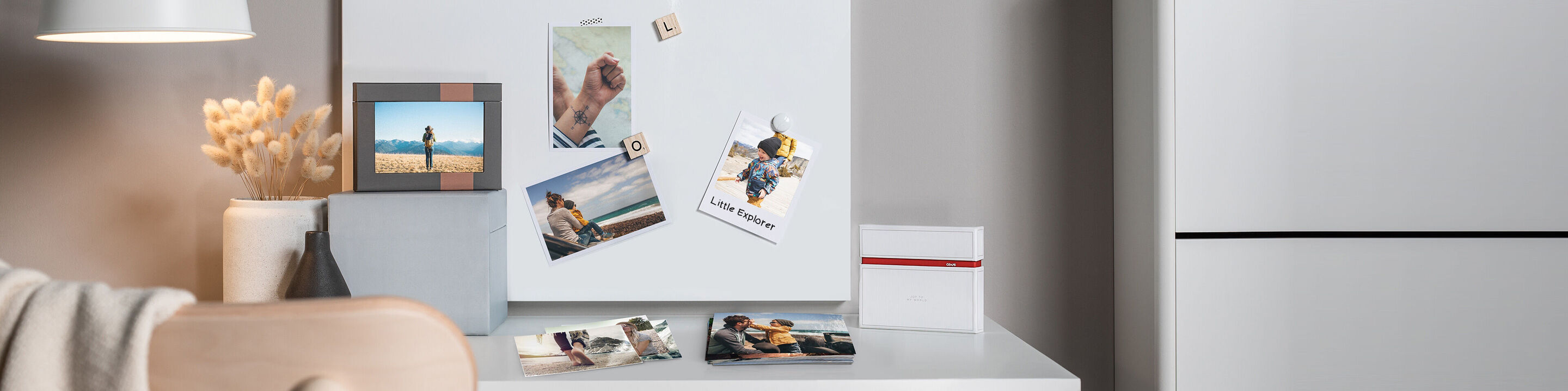 Wonderful personal photos on a fridge, showcasing memories of special moments.