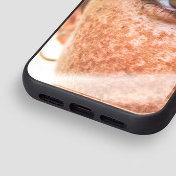 Close-up of a phone with a creative design on the back.