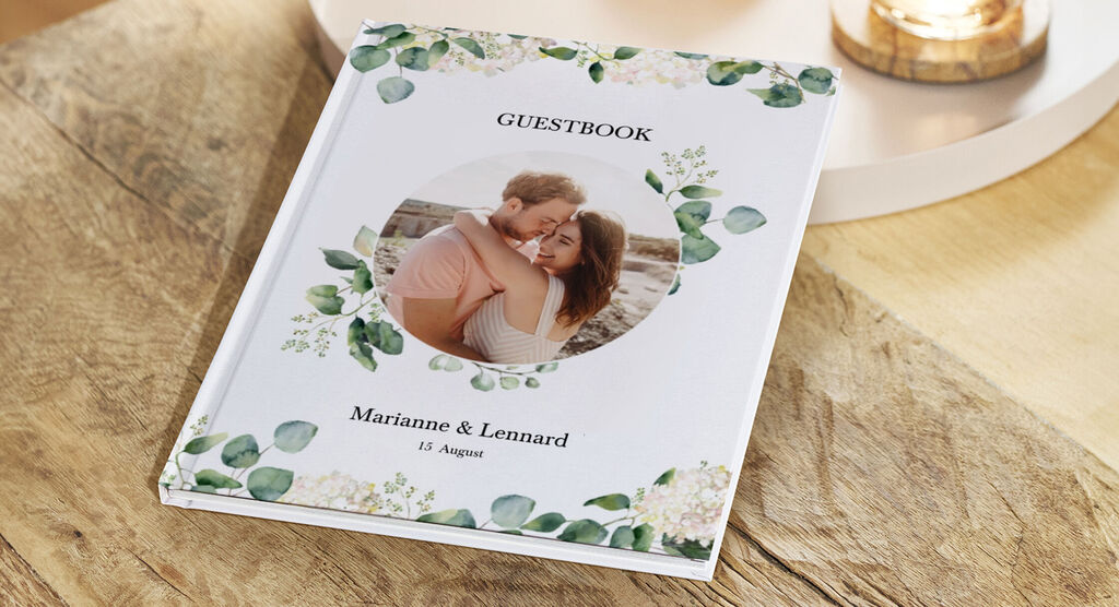 A lovingly designed guest book for a special occasion.