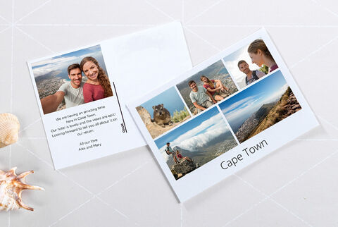 Postcard with photos of experiences in Cape Town