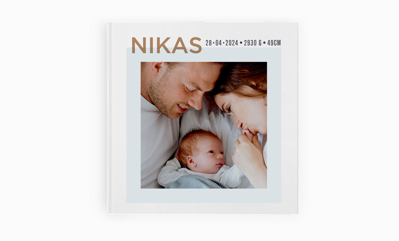 Family photo with mother, father, and baby for personalized memories.