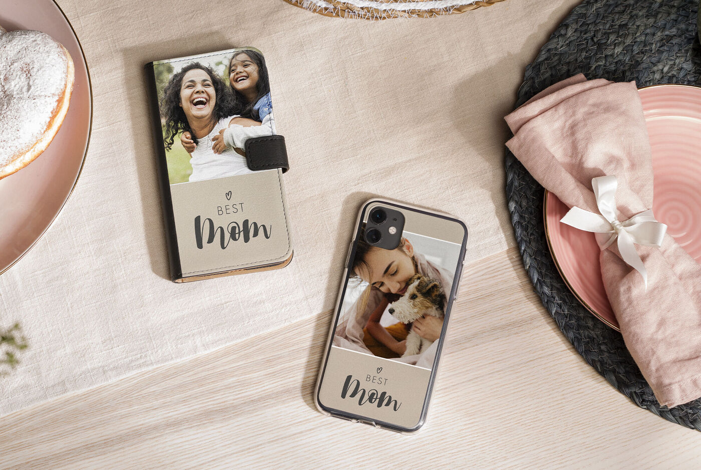 Phone case and smartphone with a personal design for the best mom