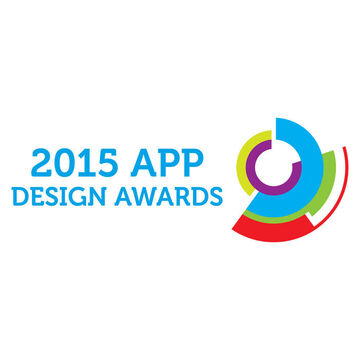 Logo of the 2015 App Design Awards with colorful elements