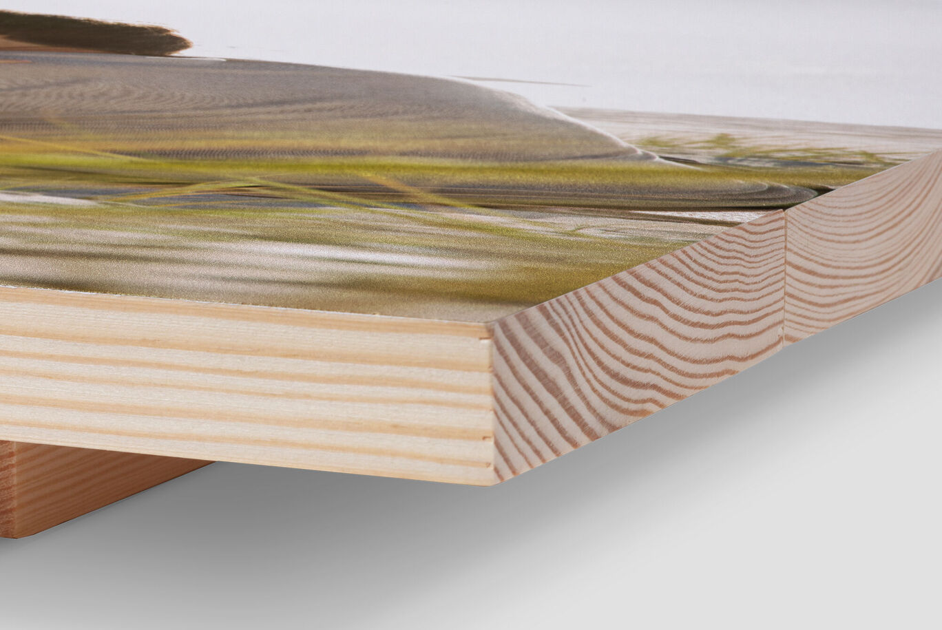 close up of photos printed onto wood panels professionally.
