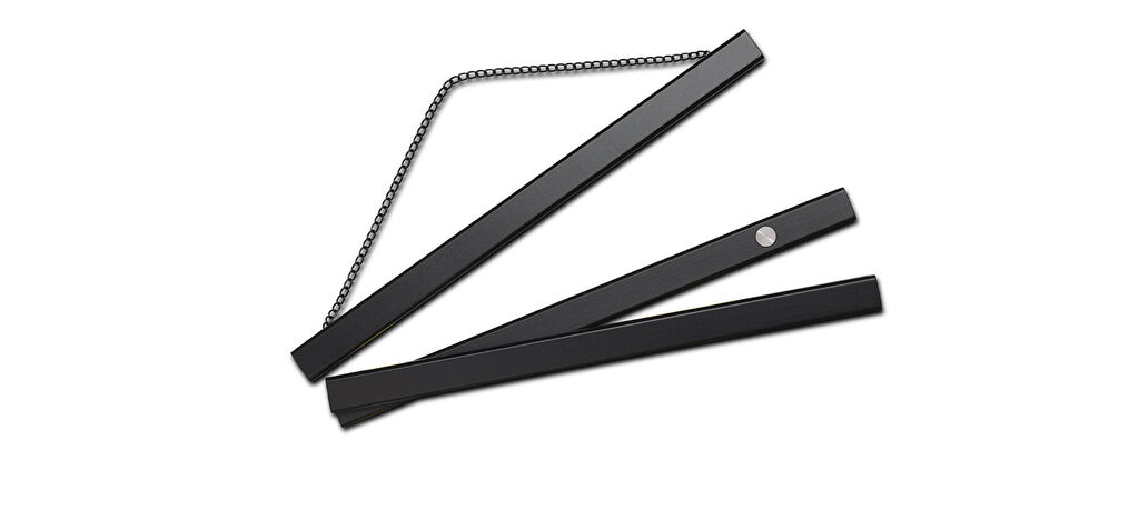 Black photo clips with a chain for displaying photos