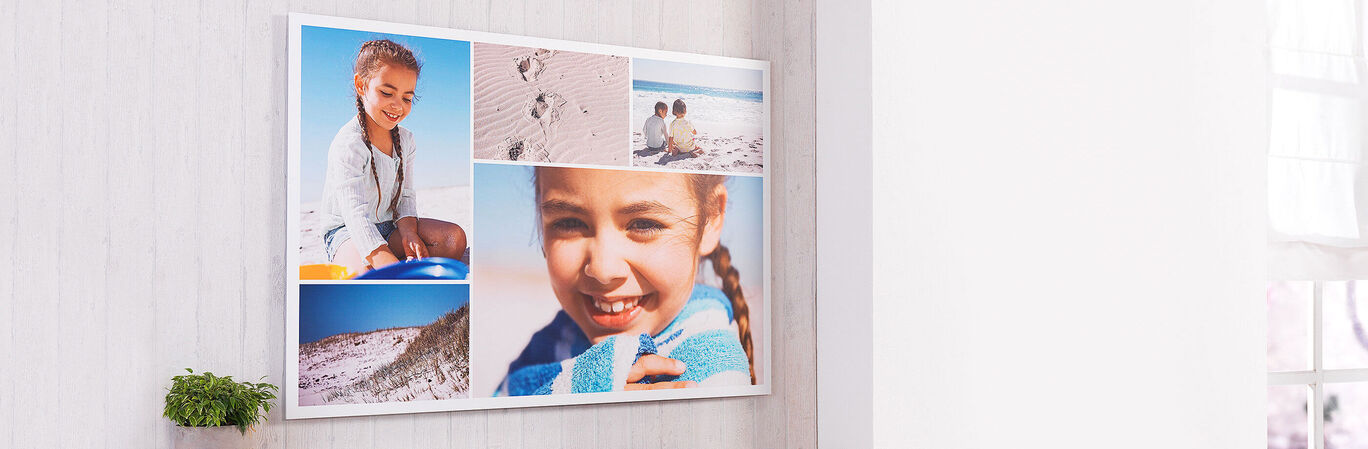 Collage of several photos with vacation and leisure themes.