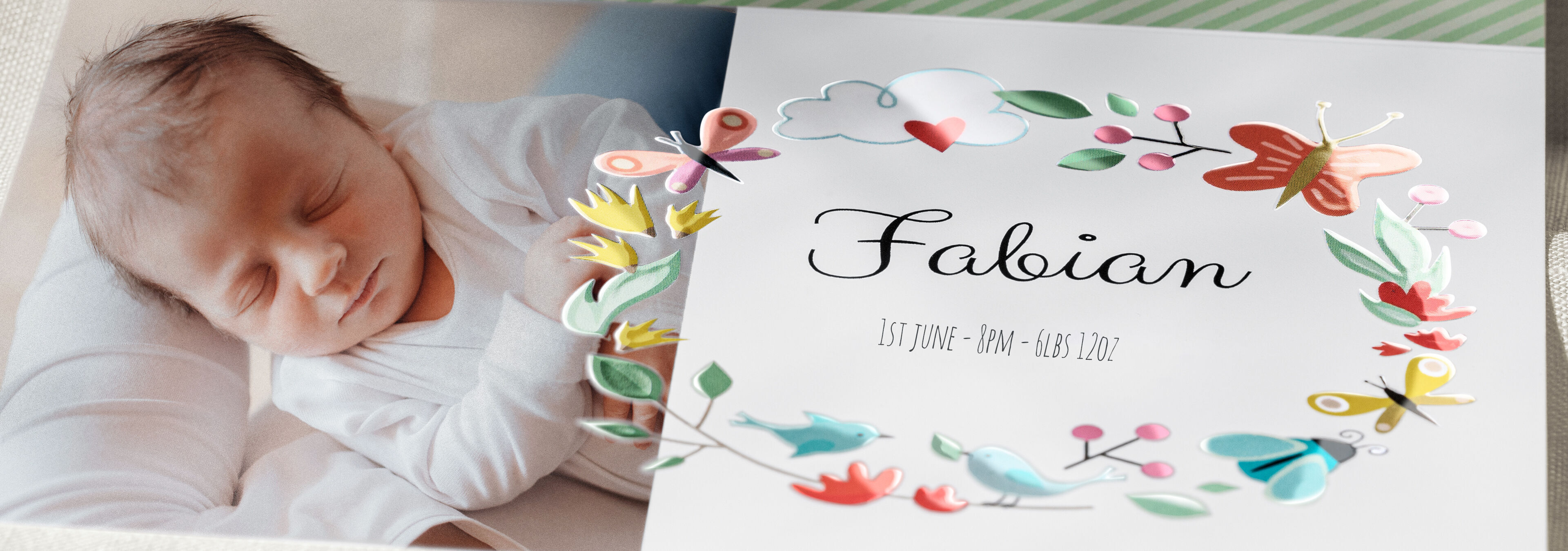 A loving, personalized gift featuring the name 'Fabian' and colorful, cheerful illustrations.