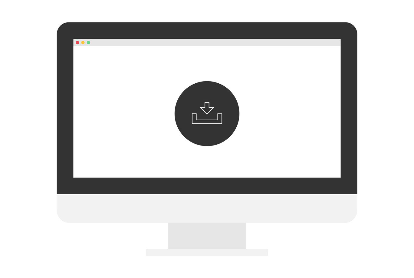 Icon for download on a computer screen.