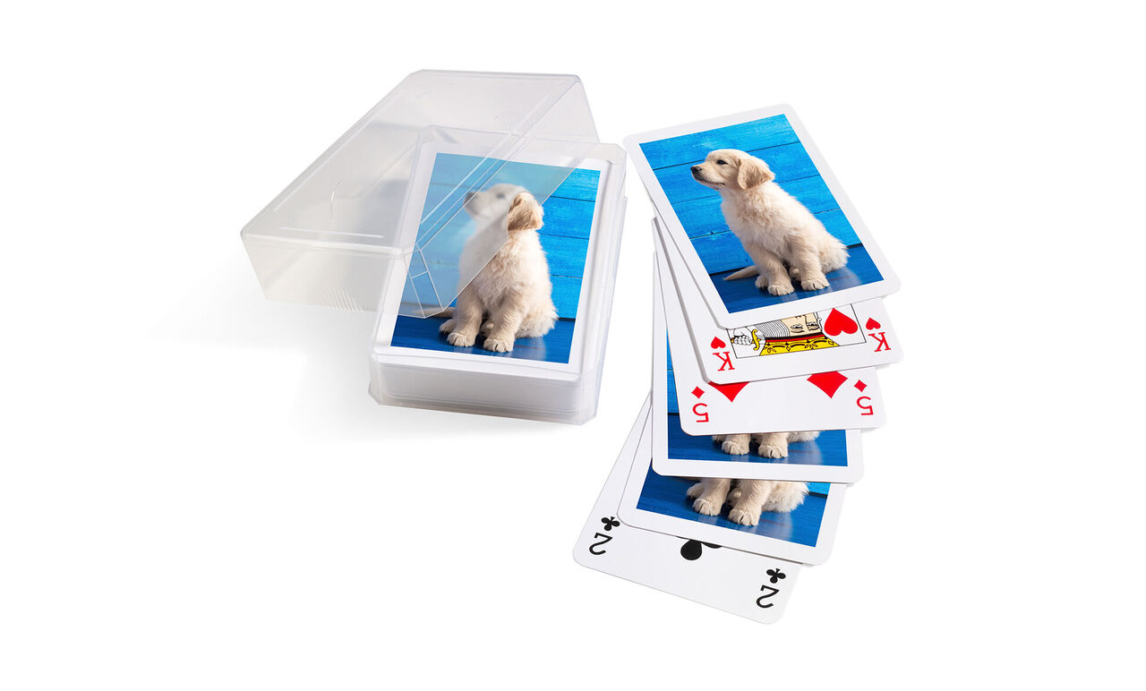 A charming set of playing cards featuring a dog