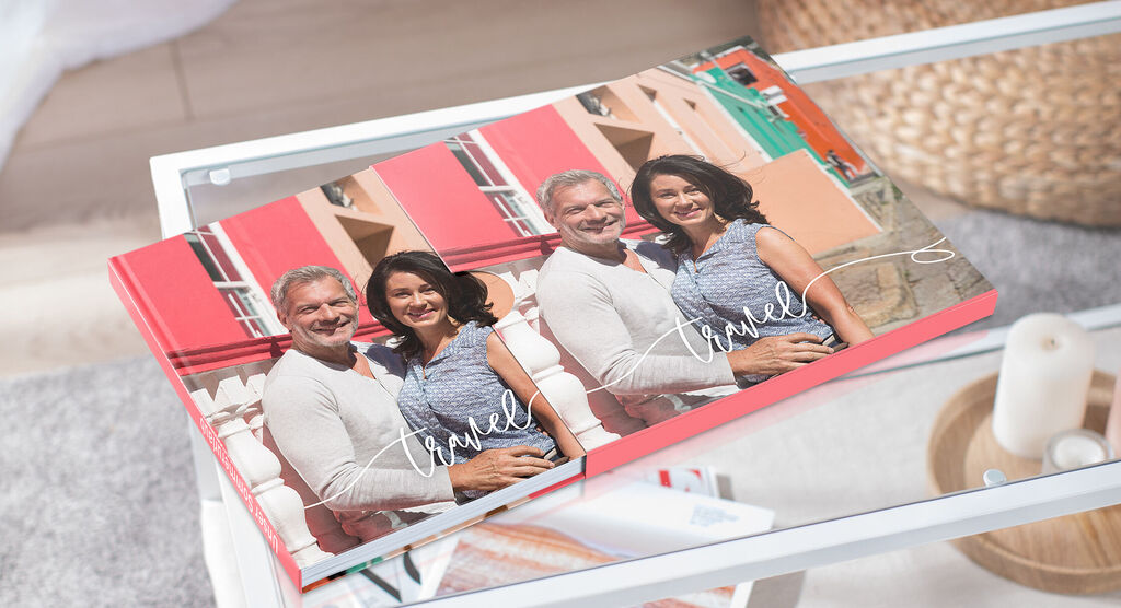 Stylish photo book capturing travel memories.