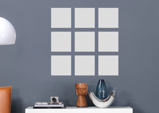 Empty photo wall for personal design without images