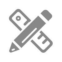 Symbol image with a compass, ruler, and pencil representing creativity.