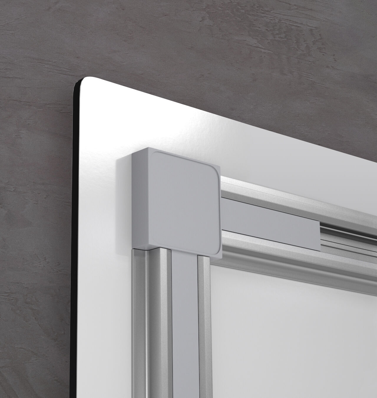 Seamless silver frame with clear edges, ideal for modern wall designs