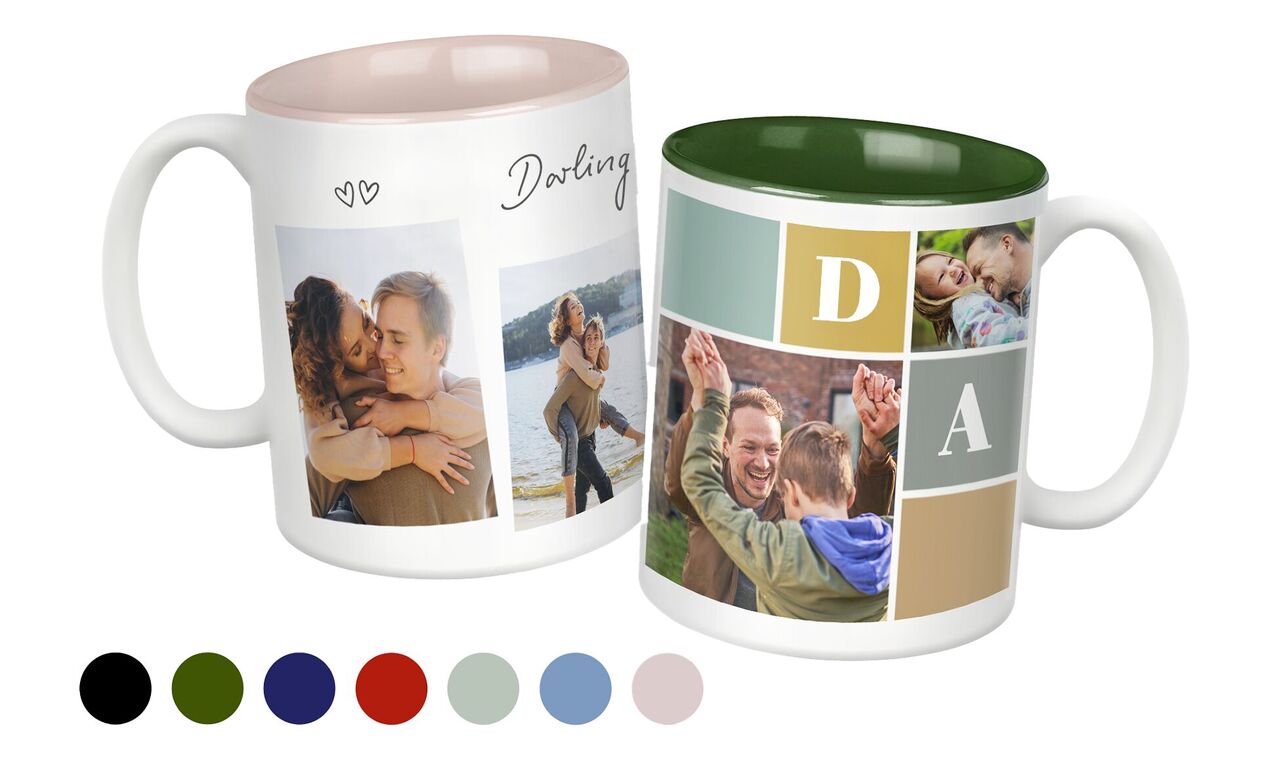 Photo mugs with interior colour
