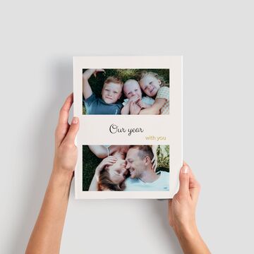 Photo book with personal memories and family moments.