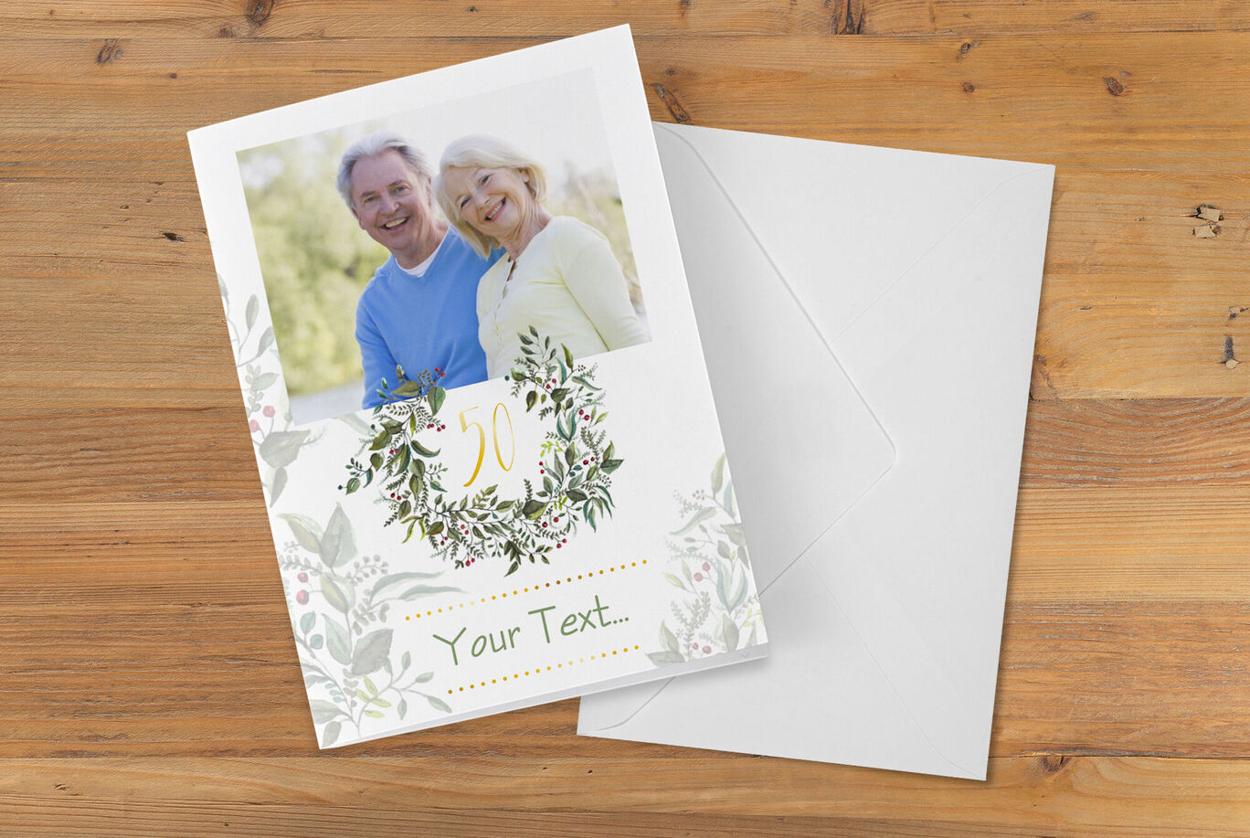 A loving white invitation card design with floral accents and the text '20 years'.