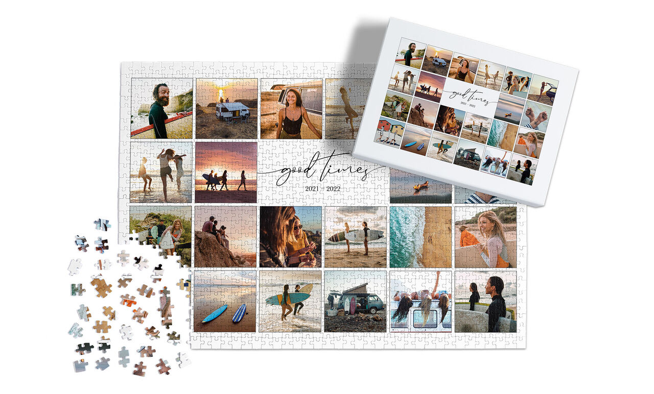 Puzzle with family photos to share and create memories together