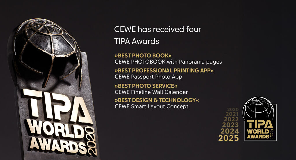 CEWE received four TIPA awards, including best photo and printing services.