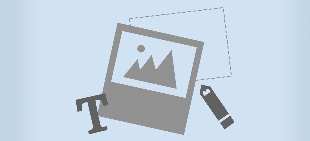 Symbol image for creative image design with text and drawing pen