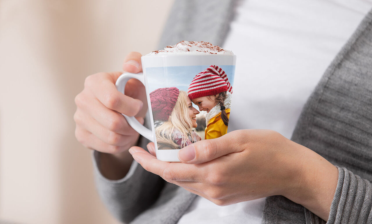 Mug with a personal photo of two happy people together