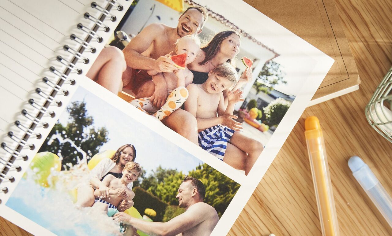 Family enjoying summer time by the pool. Kids playing and relaxing.