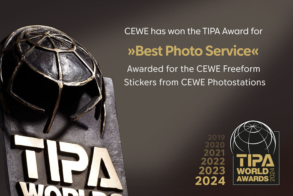 CEWE wins the TIPA Award for best photo service 2024 with CEWE Freeform Stickers