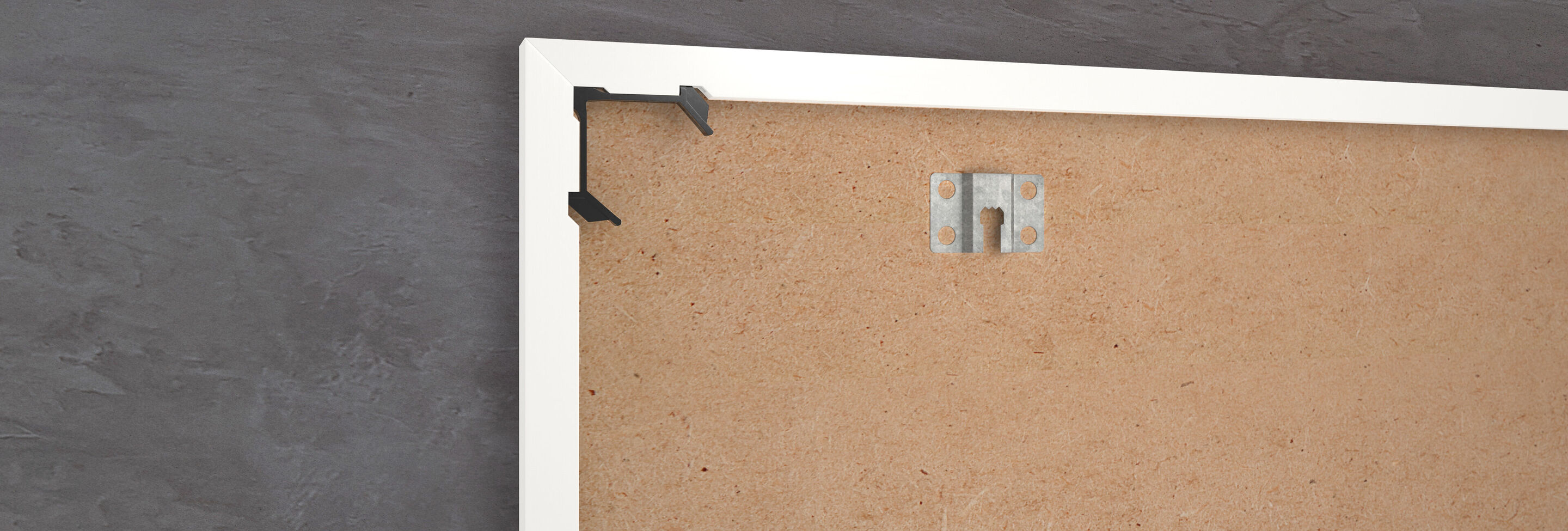 Back of a wall picture with hanging and frame edges