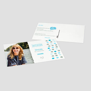 Invitation card for a birthday with colorful design.
