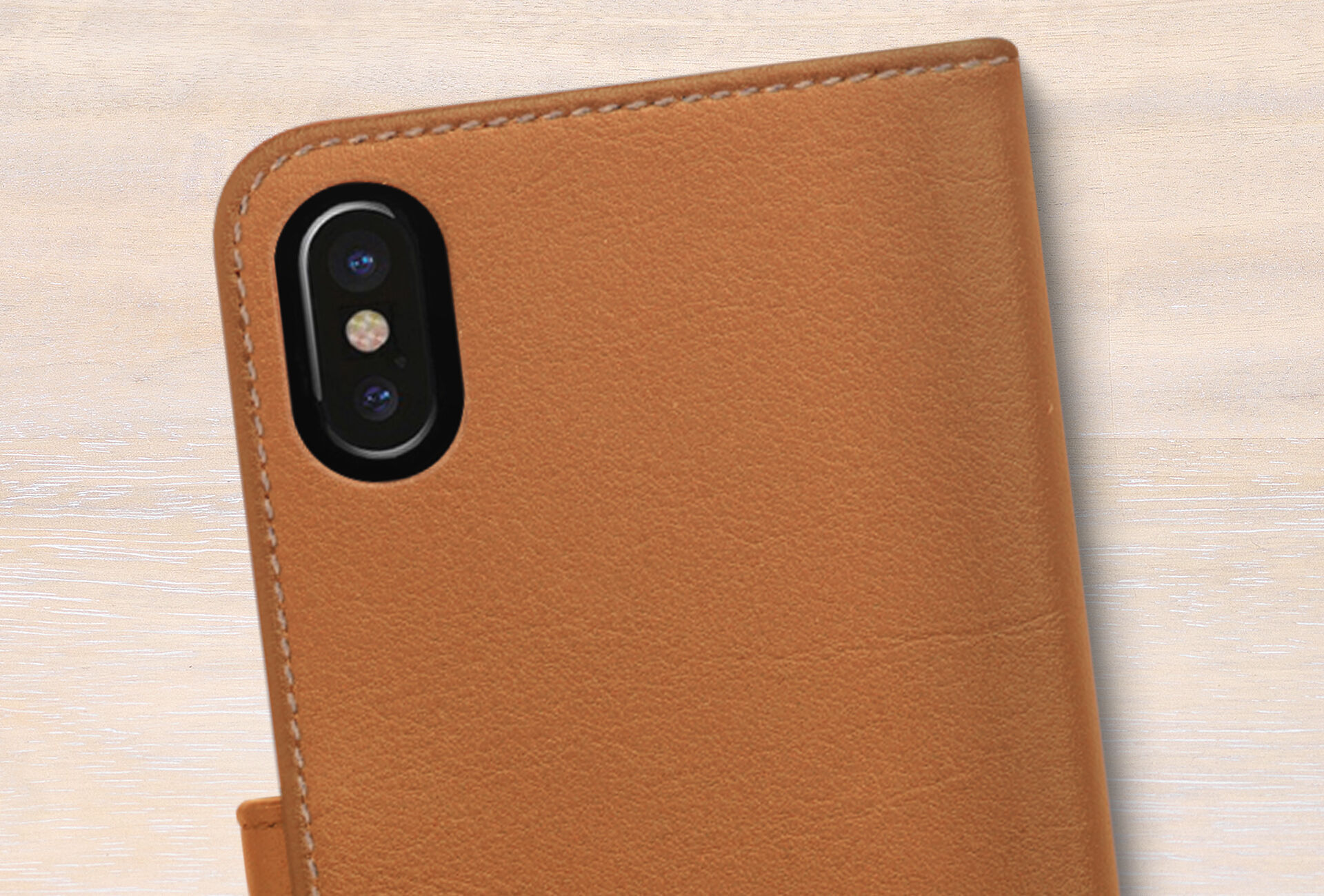 Brown elegant phone case on a light background