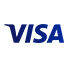 The Visa logo, a provider of credit cards and payment services, shows 'VISA' in blue letters on a white background.