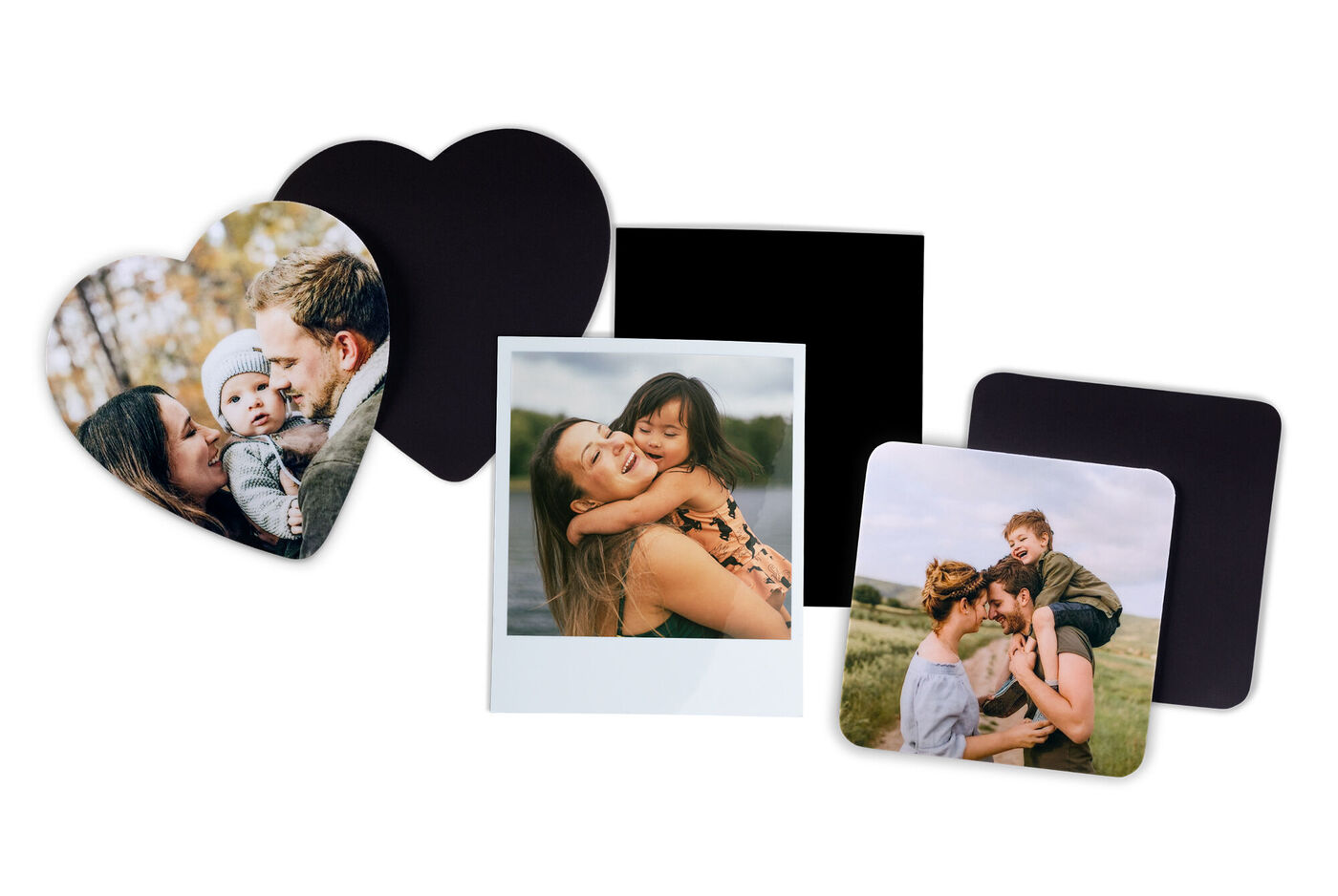 Various CEWE photo products including greeting cards, posters, and photo mugs in heartfelt designs.