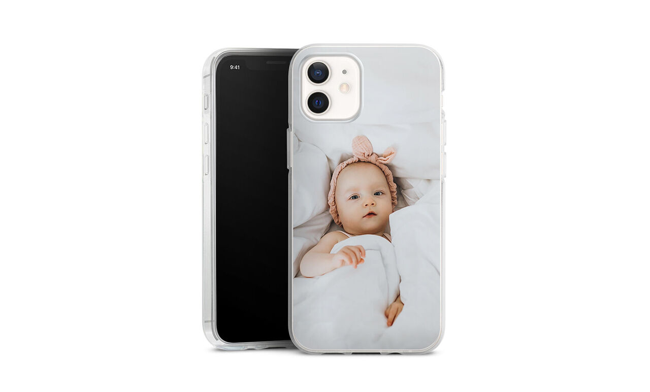 Smartphone case with a personalized baby photo.