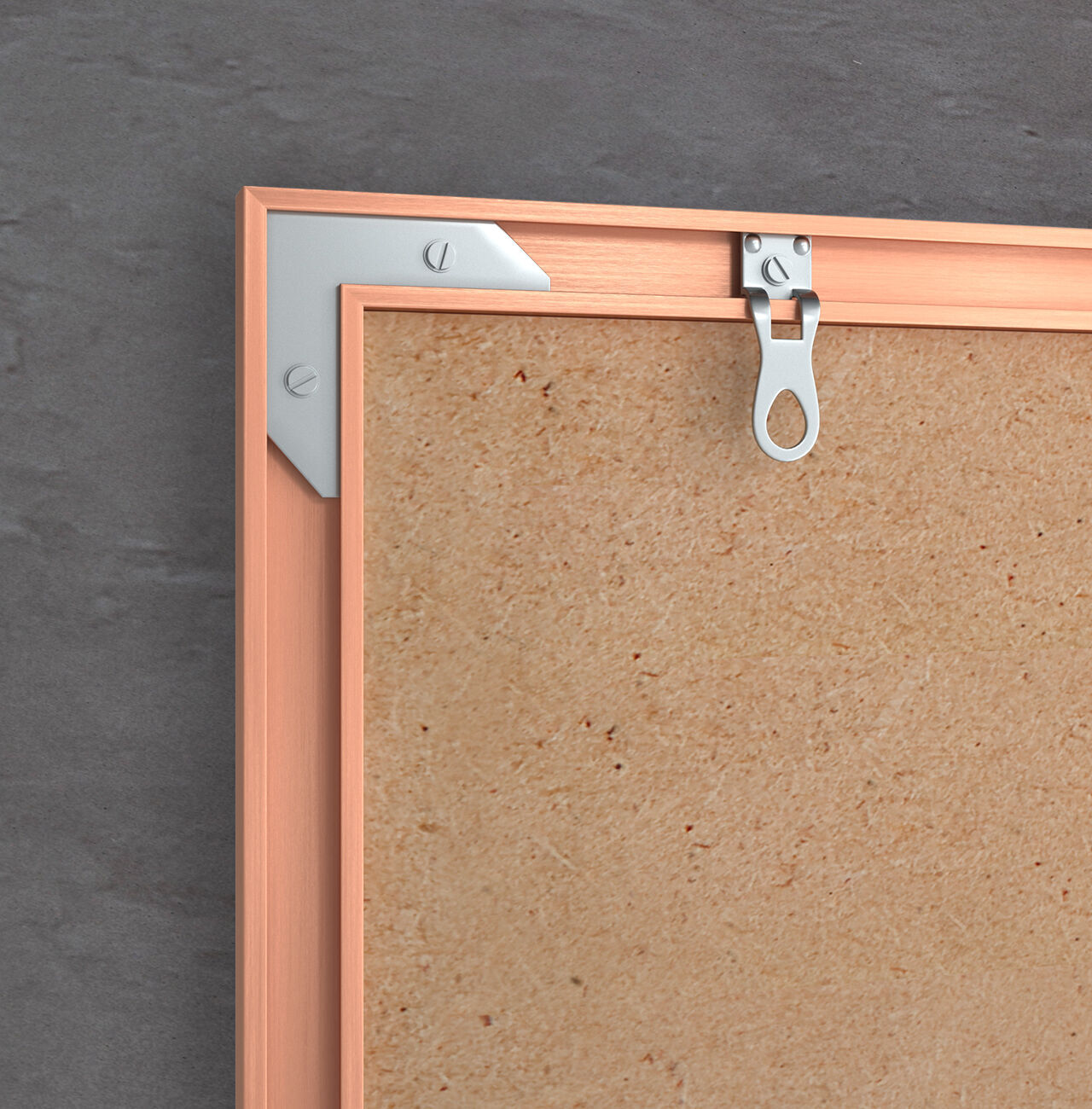 Detail view of the frame with hanging