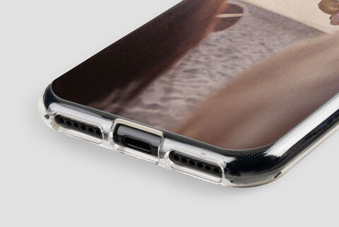 Phone case with a sunset beach photo