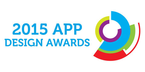 Logo of the 2015 App Design Awards in bright colors